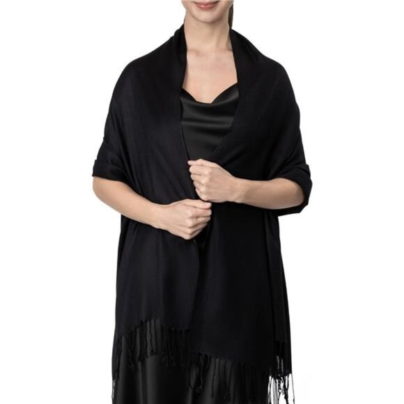 Soft Pashmina Scarf for Women – Black